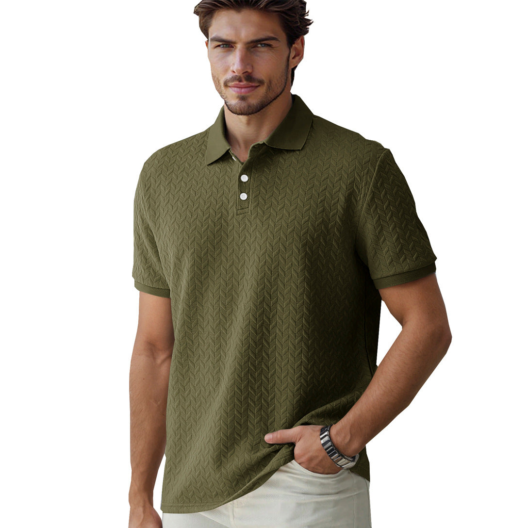 Elegantes Jacquard Sommer-Poloshirt – Old Money Style
