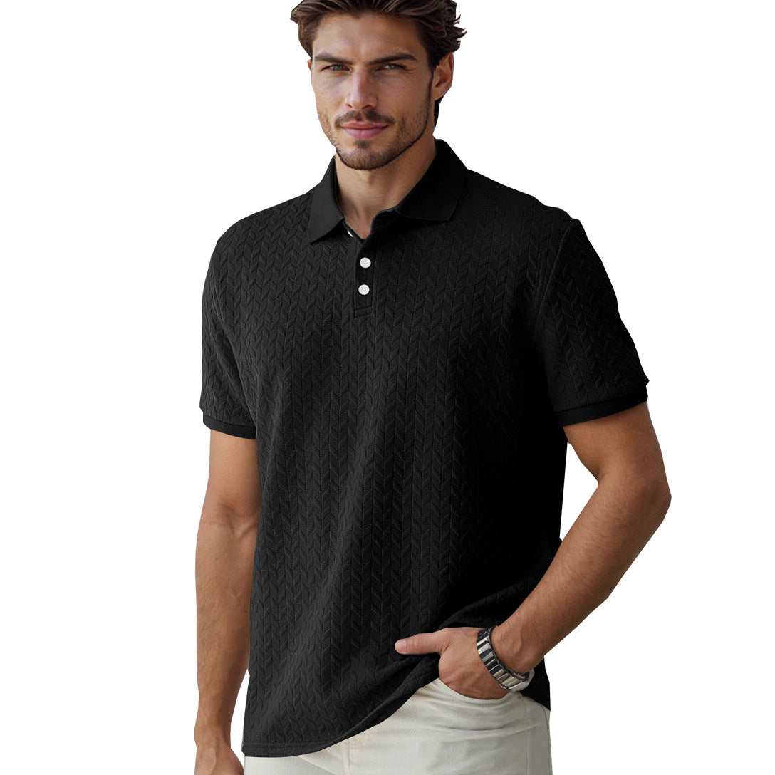 Elegantes Jacquard Sommer-Poloshirt – Old Money Style