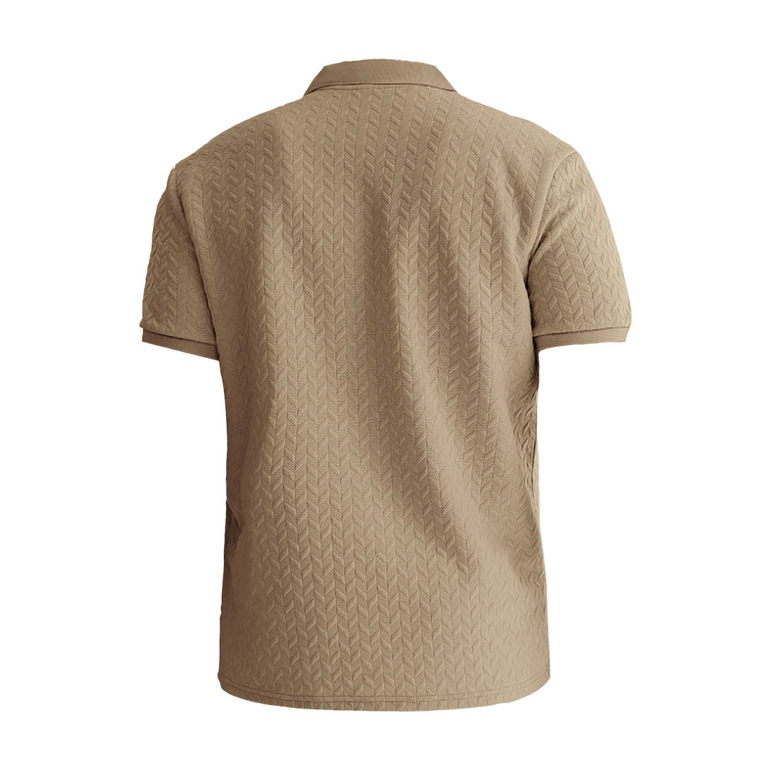Elegantes Jacquard Sommer-Poloshirt – Old Money Style