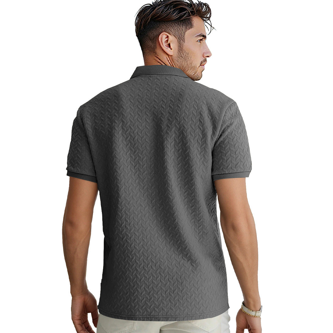 Elegantes Jacquard Sommer-Poloshirt – Old Money Style