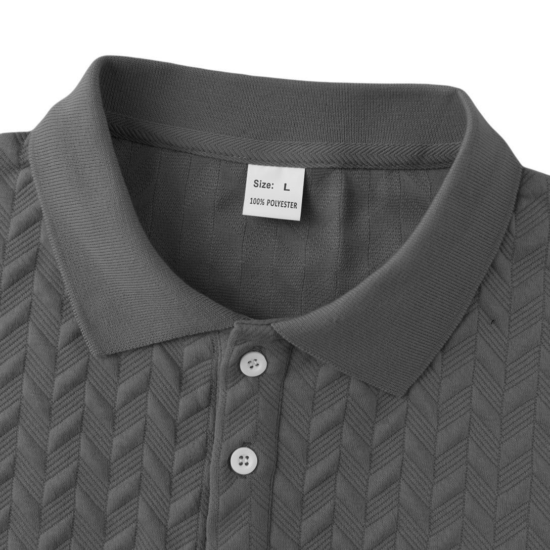 Elegantes Jacquard Sommer-Poloshirt – Old Money Style
