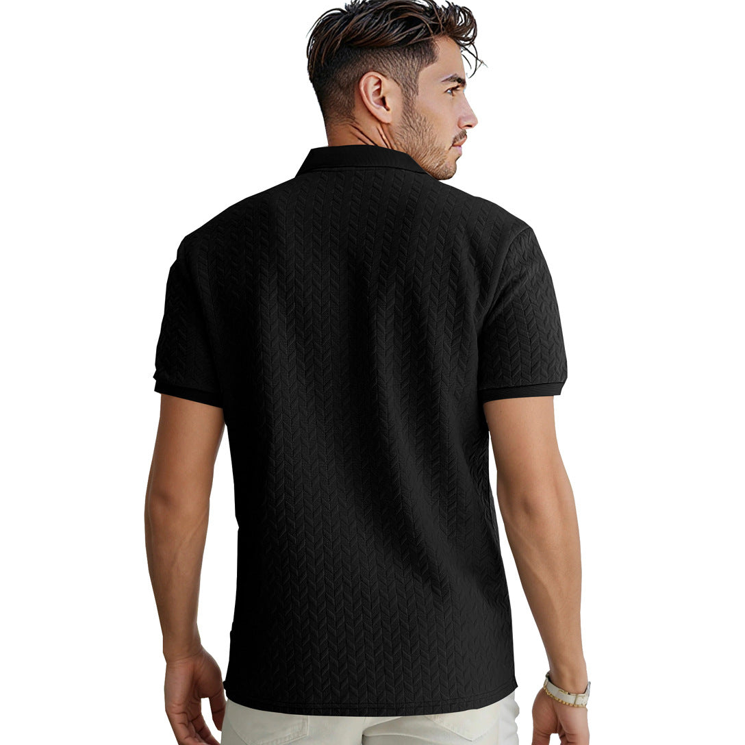 Elegantes Jacquard Sommer-Poloshirt – Old Money Style