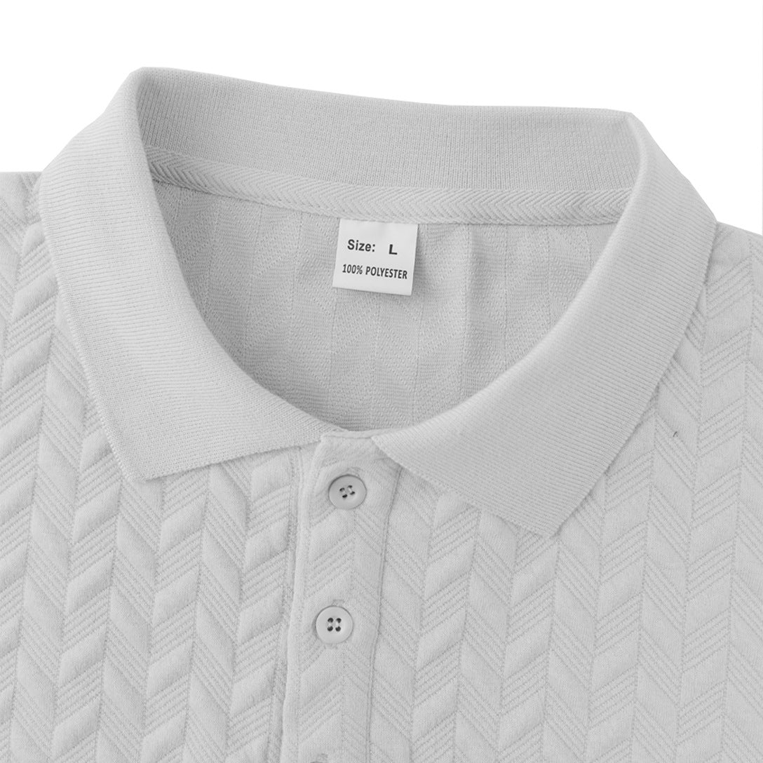 Elegantes Jacquard Sommer-Poloshirt – Old Money Style