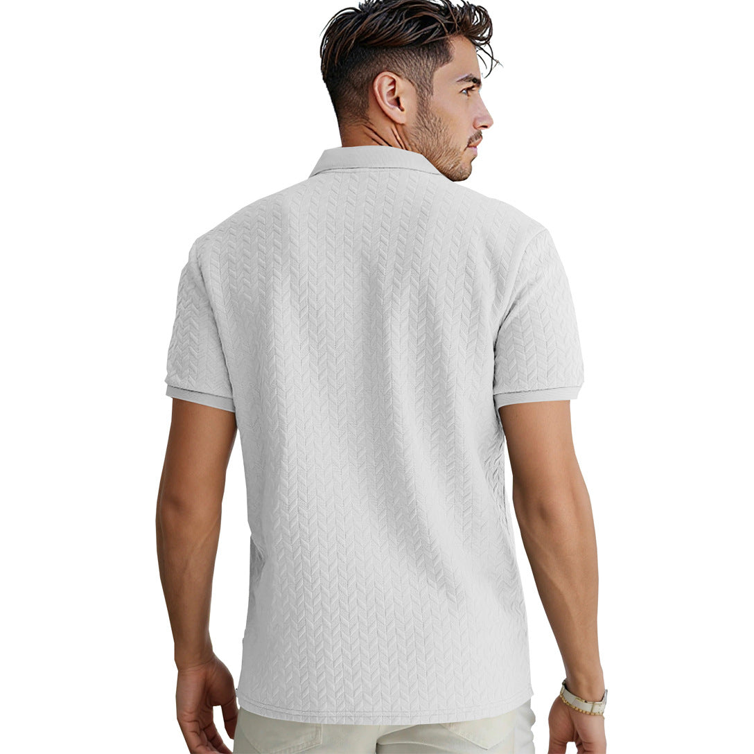 Elegantes Jacquard Sommer-Poloshirt – Old Money Style