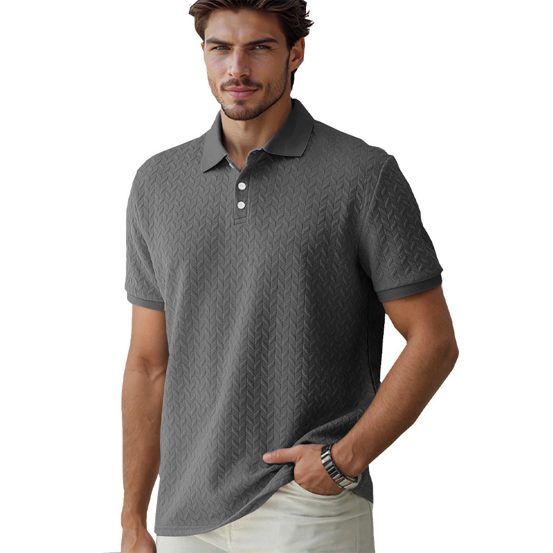 Elegantes Jacquard Sommer-Poloshirt – Old Money Style