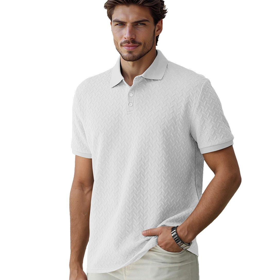 Elegantes Jacquard Sommer-Poloshirt – Old Money Style
