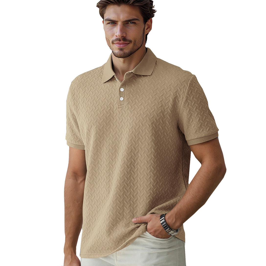 Elegantes Jacquard Sommer-Poloshirt – Old Money Style
