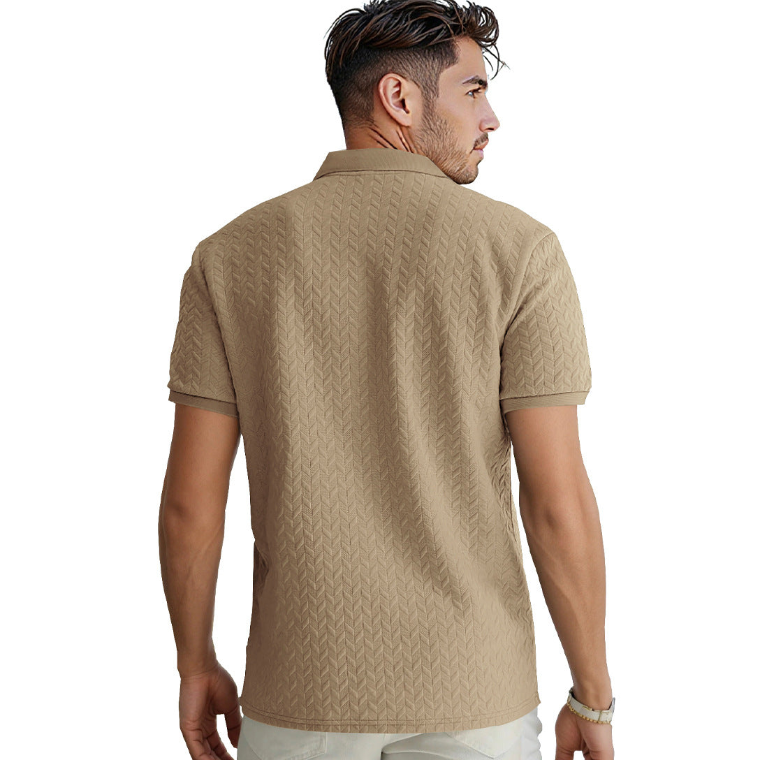 Elegantes Jacquard Sommer-Poloshirt – Old Money Style