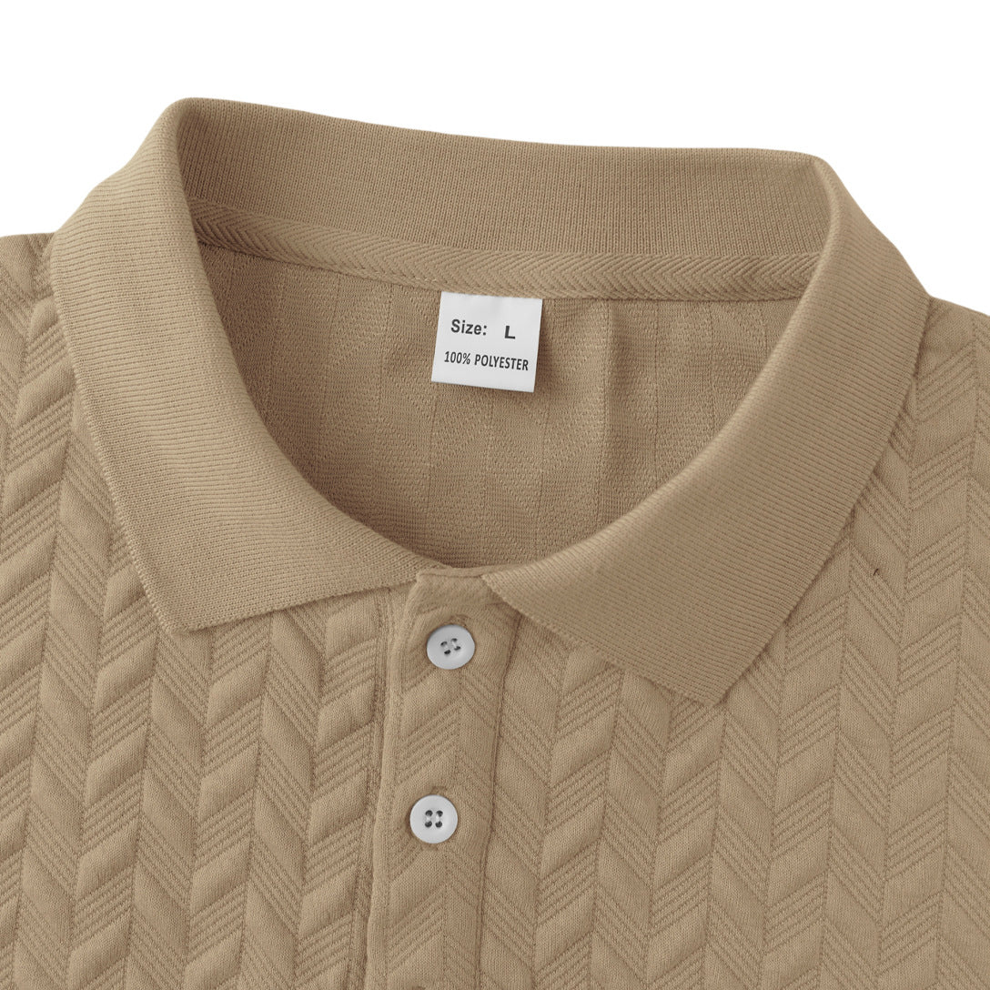 Elegantes Jacquard Sommer-Poloshirt – Old Money Style