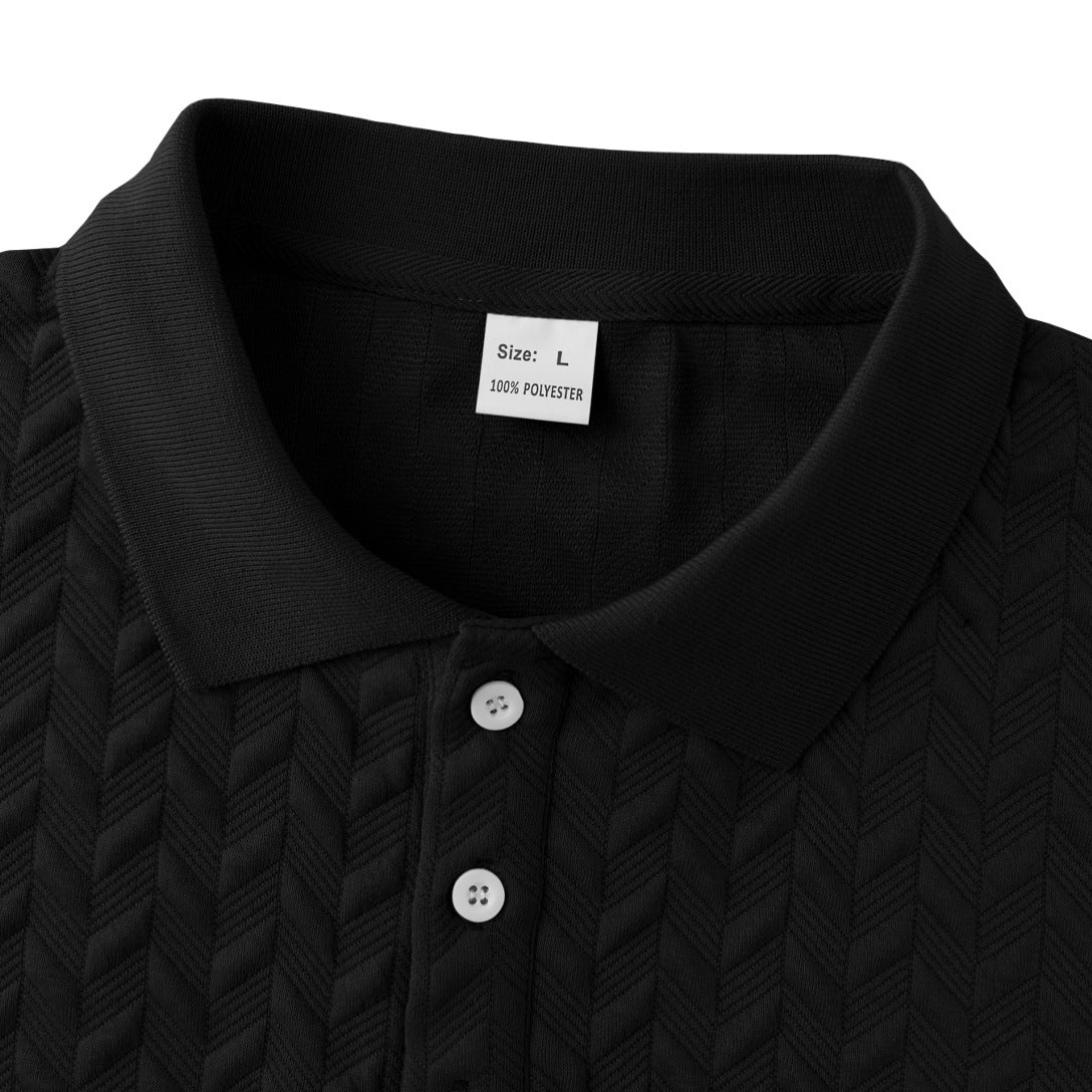 Elegantes Jacquard Sommer-Poloshirt – Old Money Style