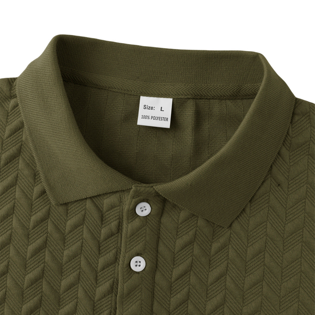Elegantes Jacquard Sommer-Poloshirt – Old Money Style