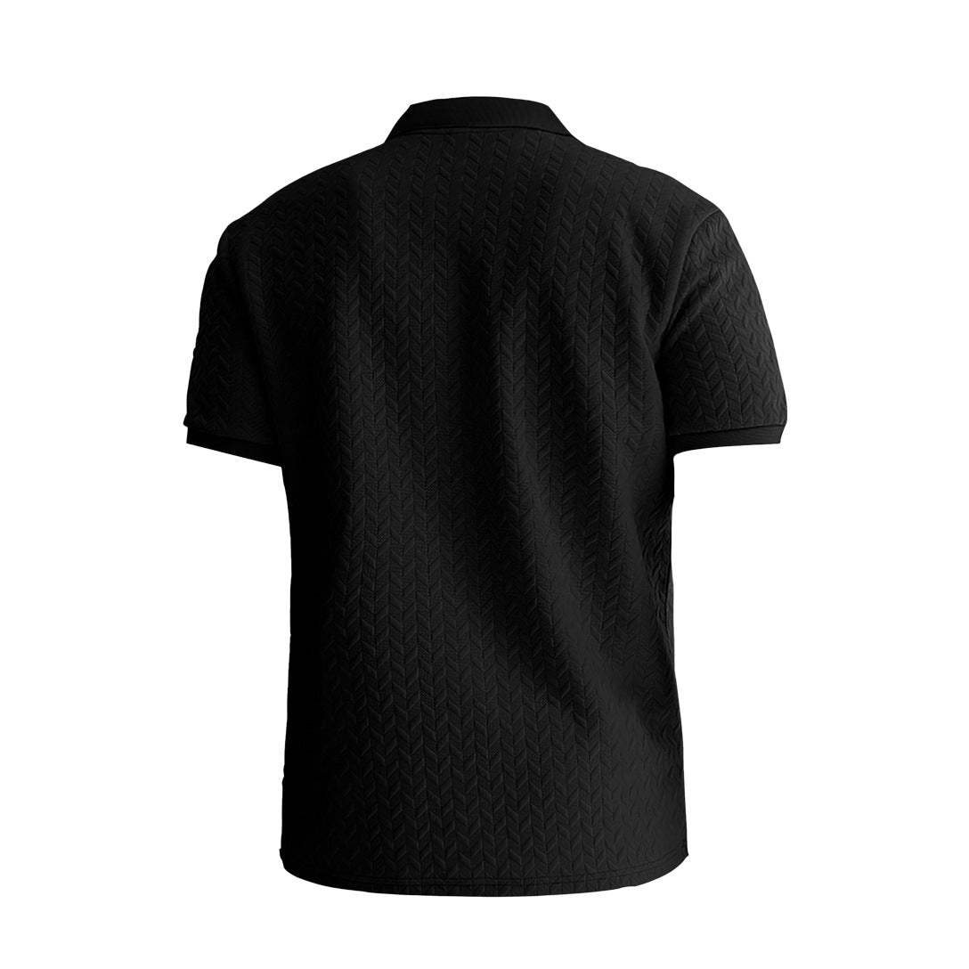 Elegantes Jacquard Sommer-Poloshirt – Old Money Style